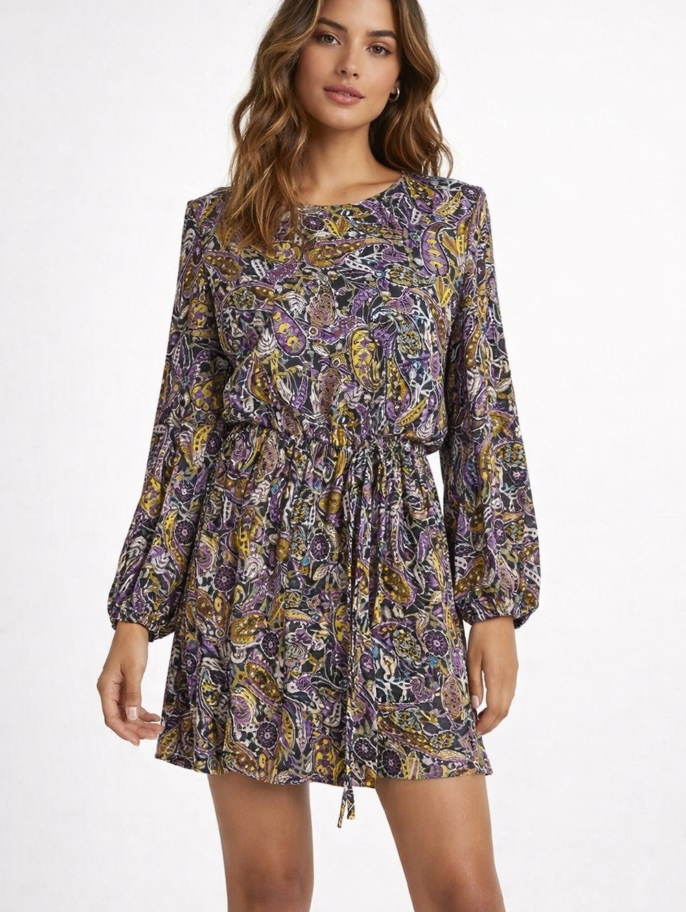 Zara Paisley Boho Mini Dress Size M | Long Sleeve Festival Cottagecore